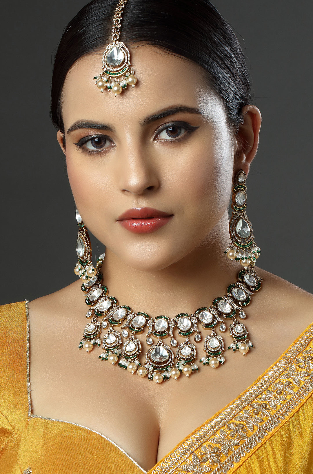 The Polki Kundan Pearl Elegance Necklace