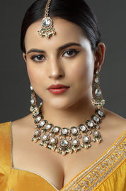 The Polki Kundan Pearl Elegance Necklace