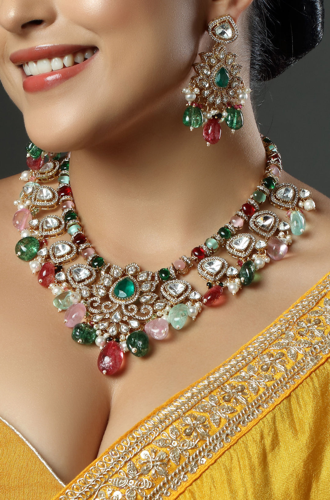 The Multi-Gem Polki Radiance Necklace