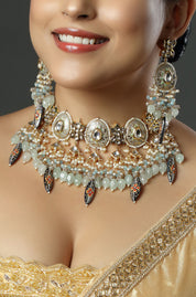 The Ivory Meenakari Grandeur Choker Necklace