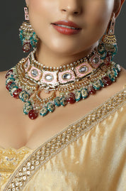 The Royal Blush & Teal Statement Necklace