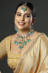 Heritage Enamel Kundan Statement Necklace