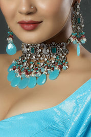 Heritage Mughal Empress Blues Choker Necklace