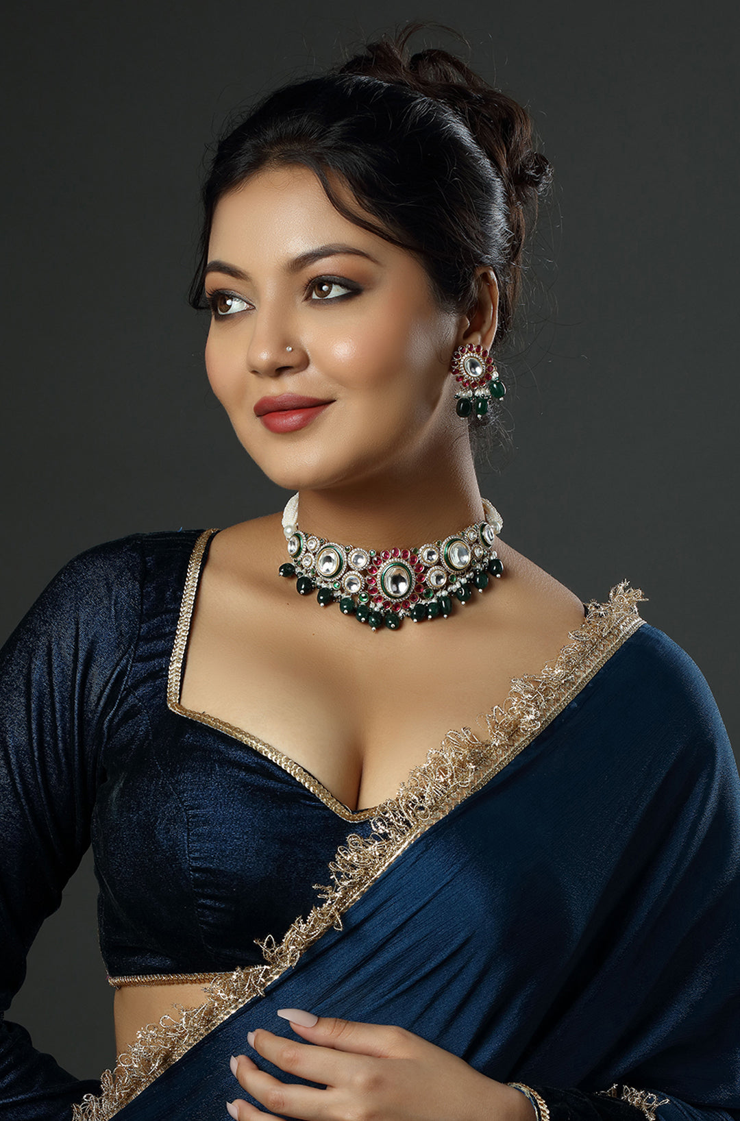 Kundan Meenakari Royal Orb Choker Necklace