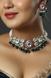 Kundan Meenakari Royal Orb Choker Necklace