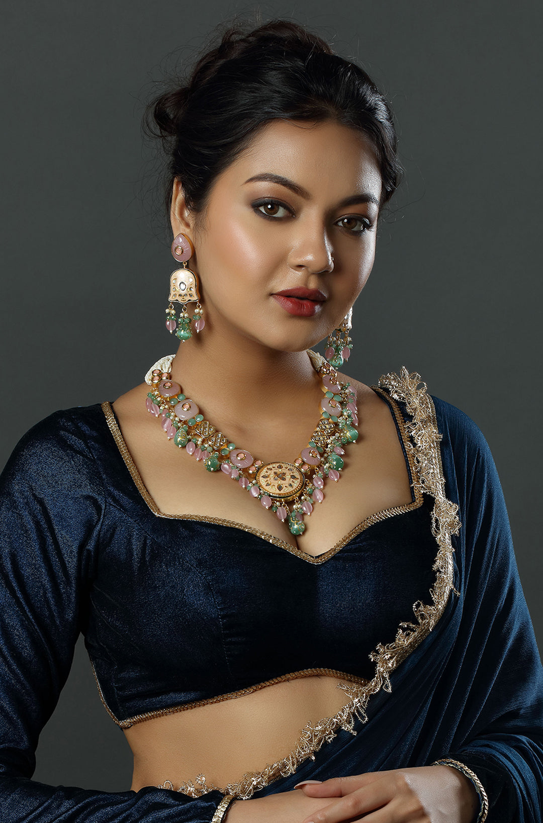 The Royal Rajasthan Pastel Flora Delight Necklace