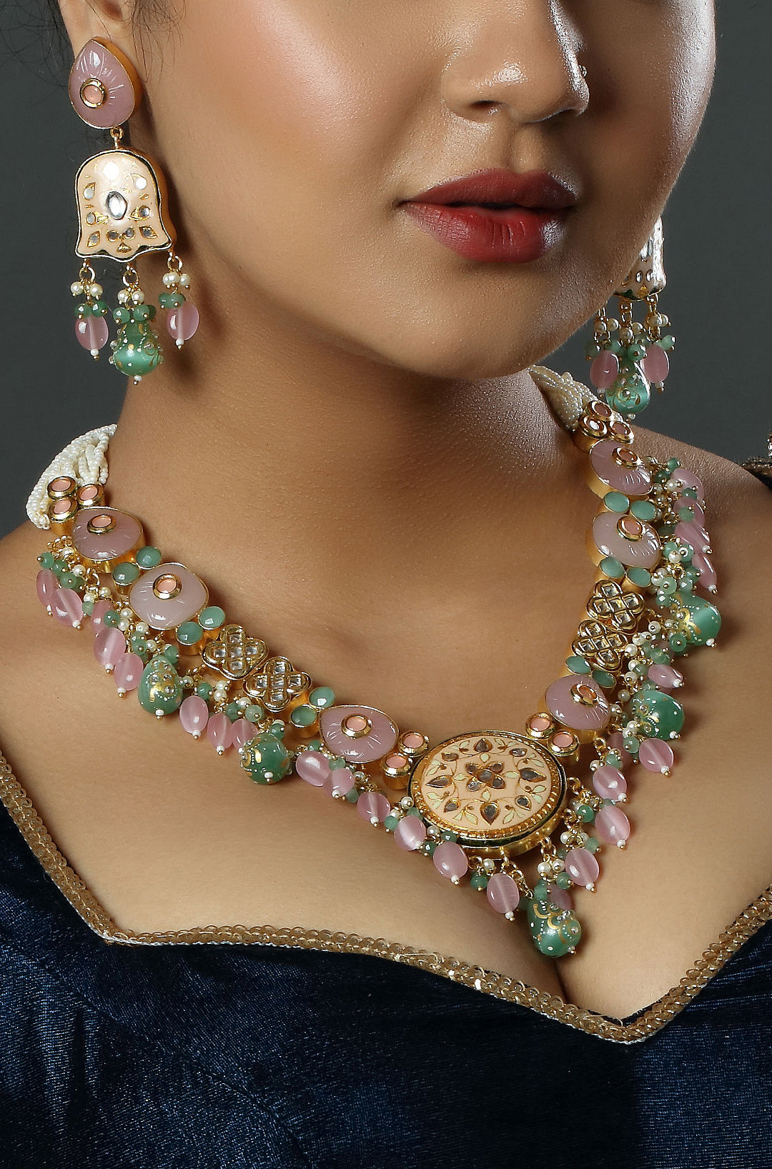 The Royal Rajasthan Pastel Flora Delight Necklace
