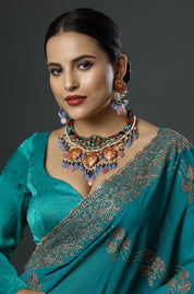 Cerulean Rose Mosaic Necklace