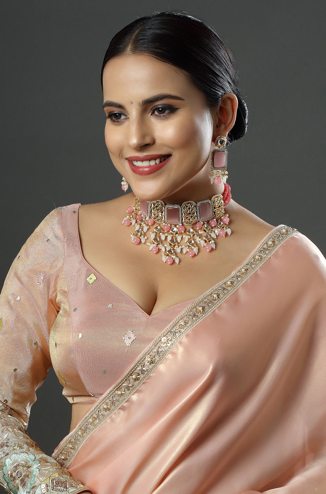 Pristine Pink Aura Choker Necklace