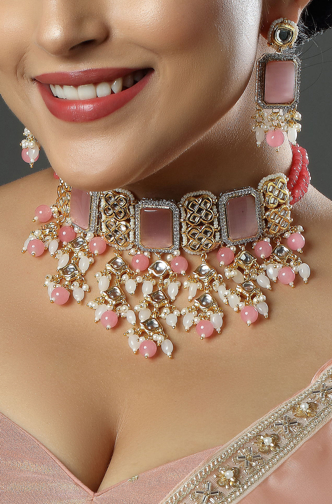 Pristine Pink Aura Choker Necklace