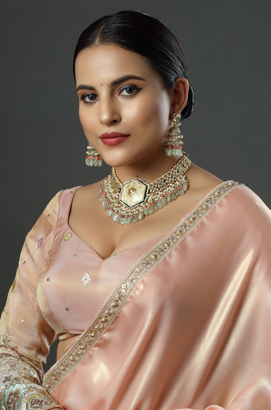 Pista-Gulabi Enchanted Choker Necklace