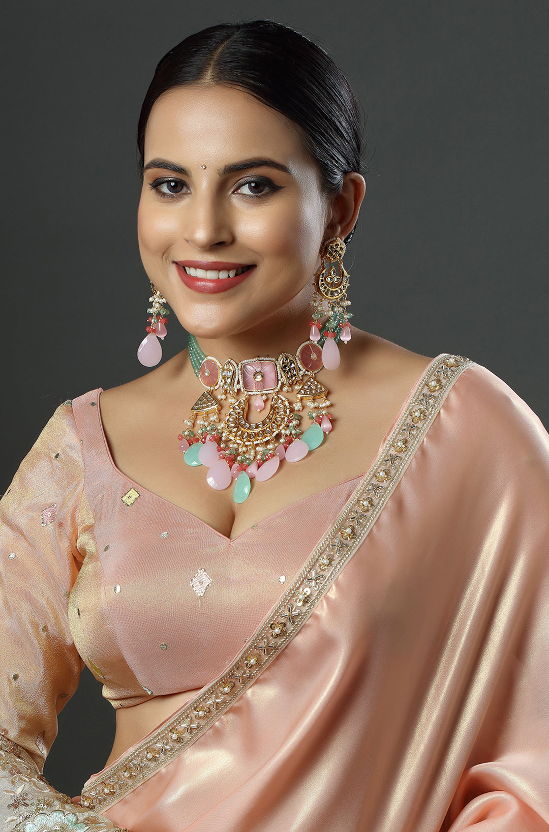 Blushing Crescent Enchanted Choker Necklace