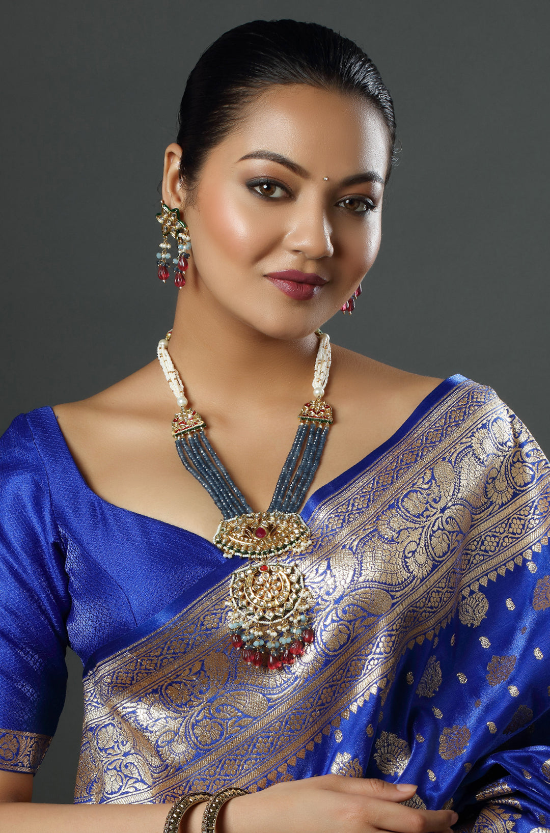 Midnight Sapphire Rajwada Durbar Noir Necklace