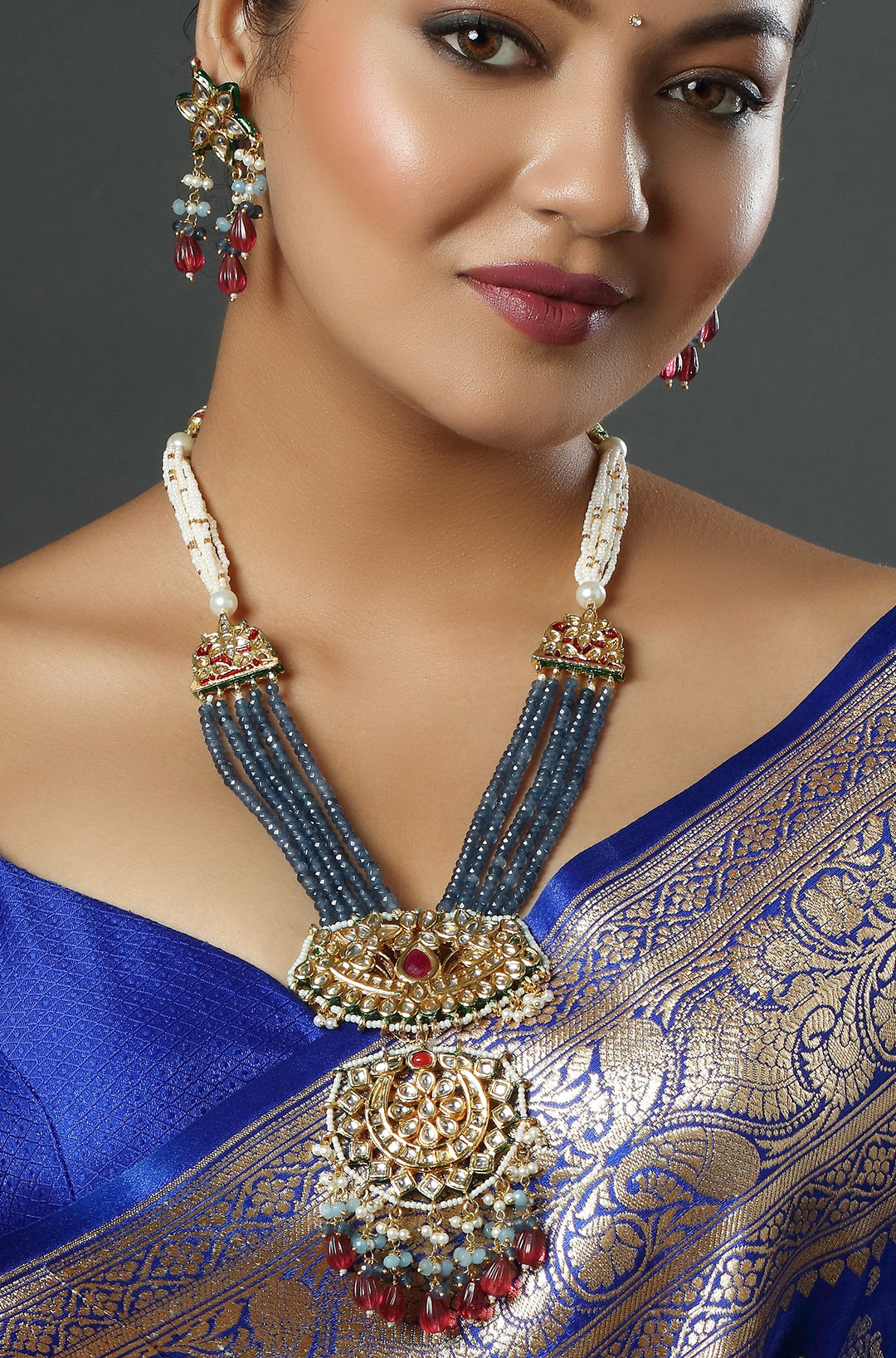 Midnight Sapphire Rajwada Durbar Noir Necklace