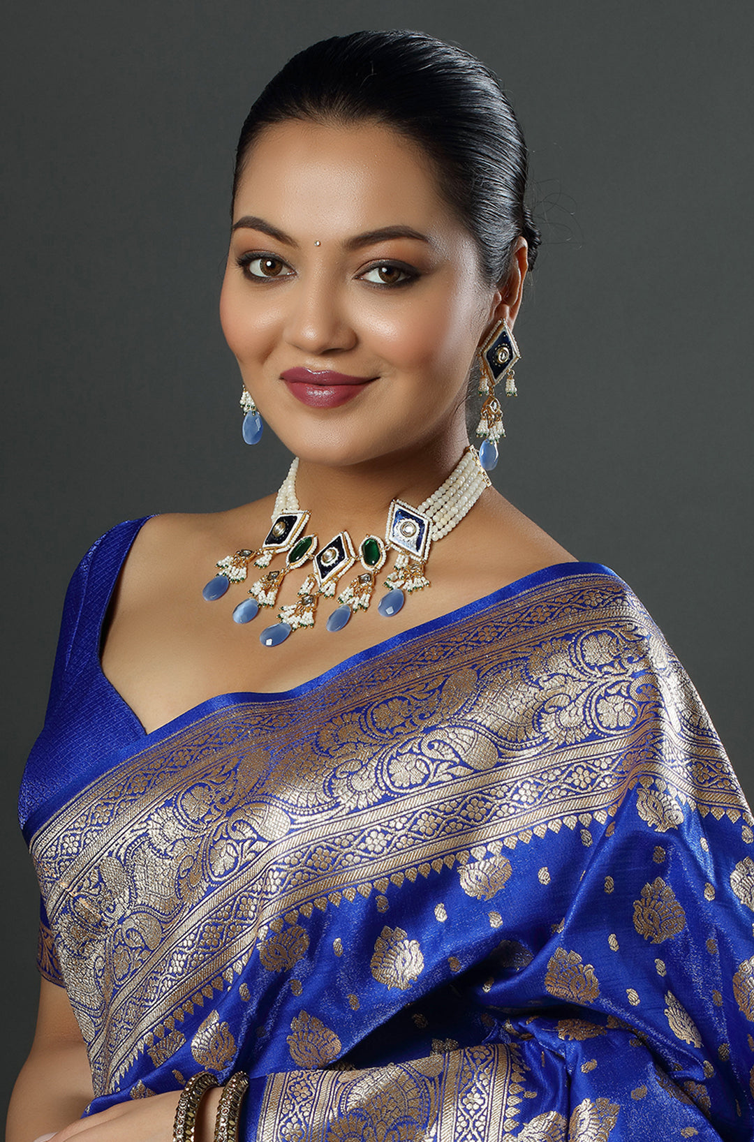 Rajputana Silverleaf Serenity Choker Necklace