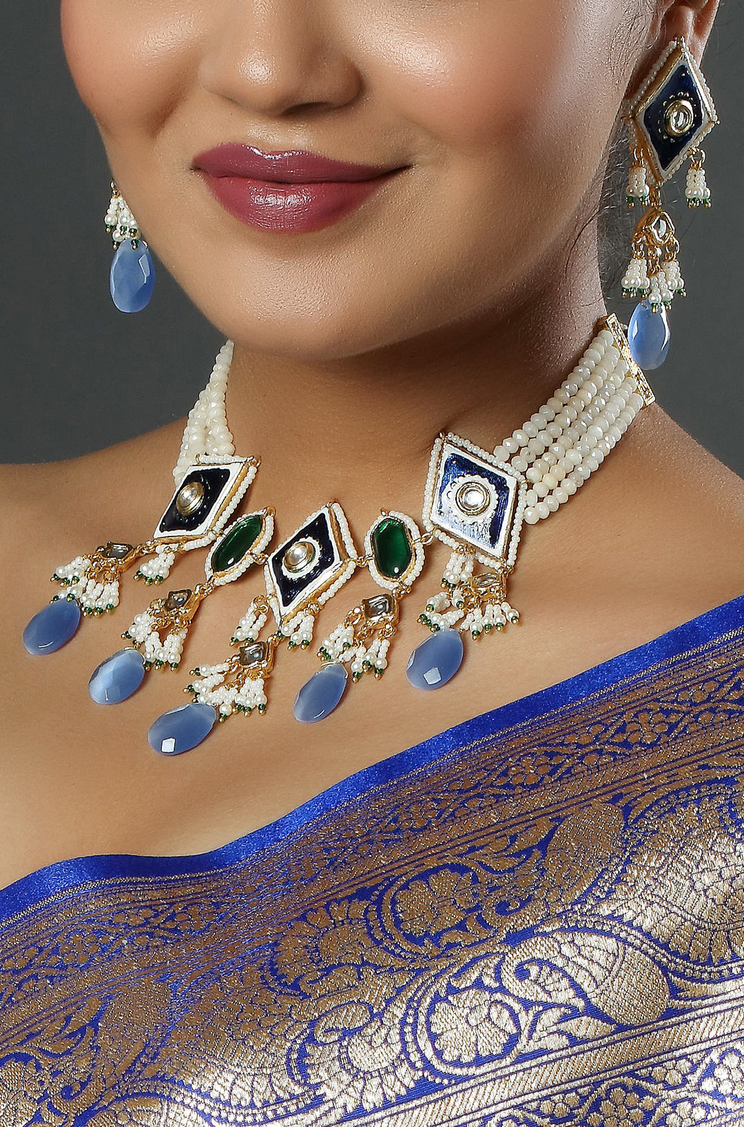 Rajputana Silverleaf Serenity Choker Necklace