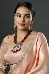 Sangria Sparkle Kundan Empress Necklace