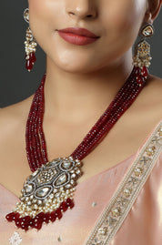 Sangria Sparkle Kundan Empress Necklace