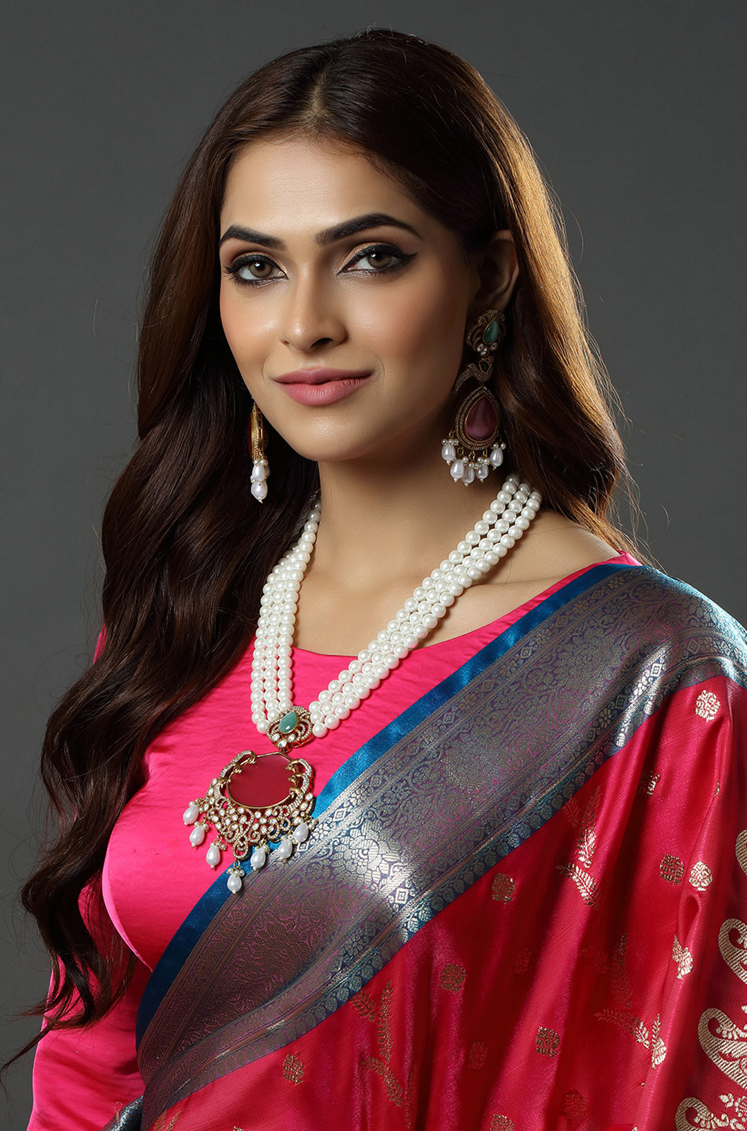 Nartika Pota Stone And Pearl Long Necklace