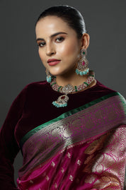 Emerald & Mint Drop Kundan Choker Set