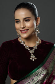 Polki Pearl Drop Statement Necklace Set