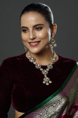 Polki Pearl Drop Statement Necklace Set