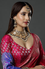 Gold Plated Kundan Polki Necklace Set