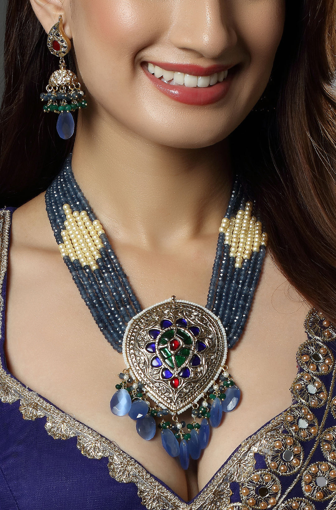 Handcrafted Gold Plated Laakh based Necklace set