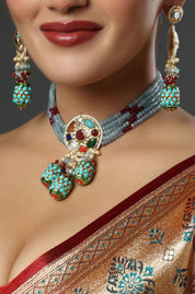 The Azure Oasis Kundan Choker Necklace