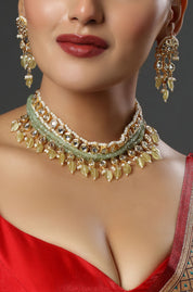 The Jade Dewdrop Kundan Choker Necklace