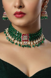 The Emerald Rouge Kundan Choker Necklace