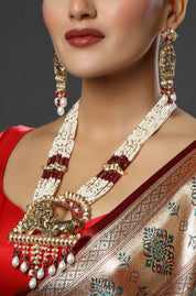 Ruby & Pearl Maharani Necklace Set