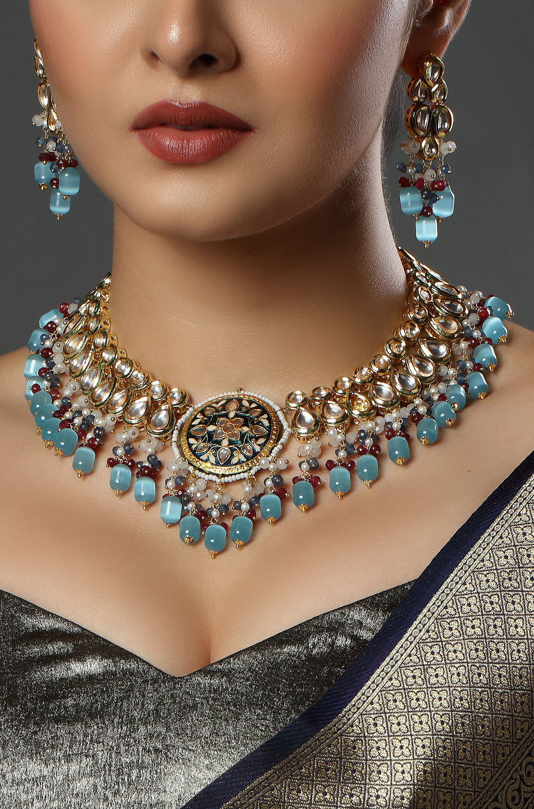 The Sky & Ruby Kundan Collar Necklace
