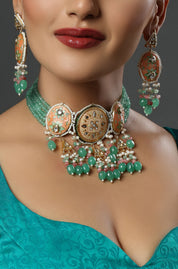 The Peach Petal Kundan Choker Necklace