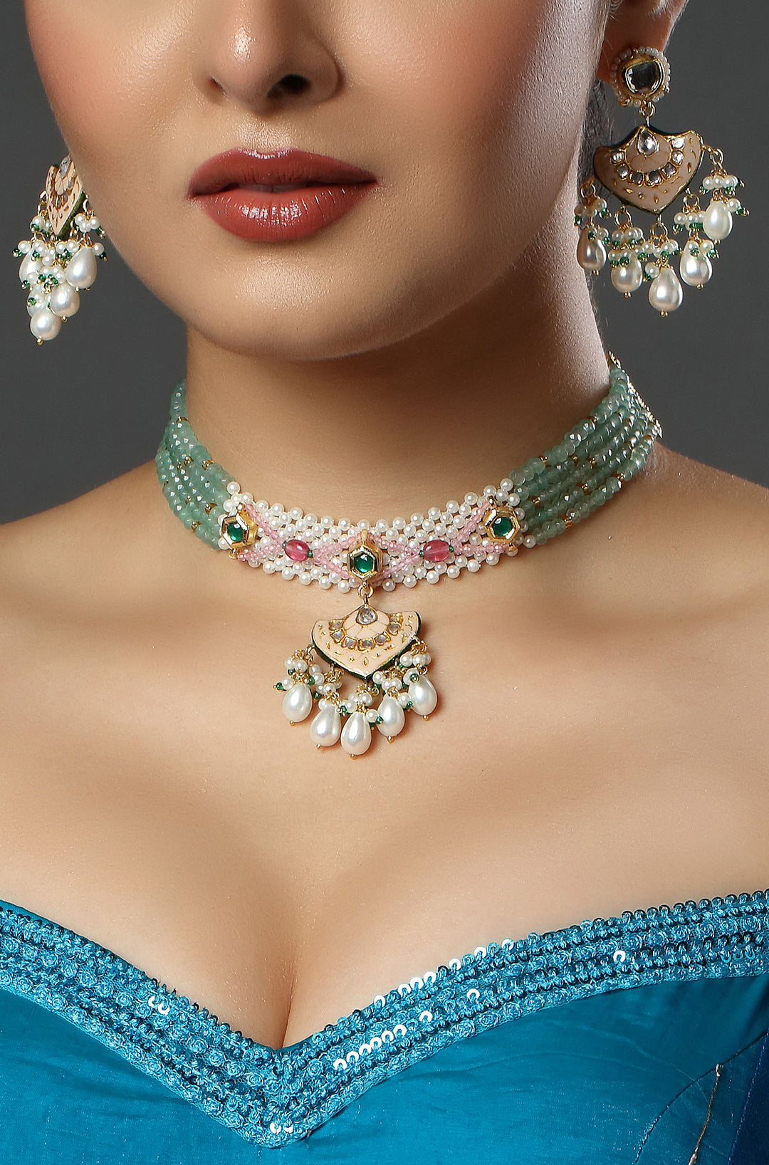 The Pastel Meadow Kundan Choker