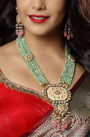 Opulent Multi-Strand Green Bead Necklace