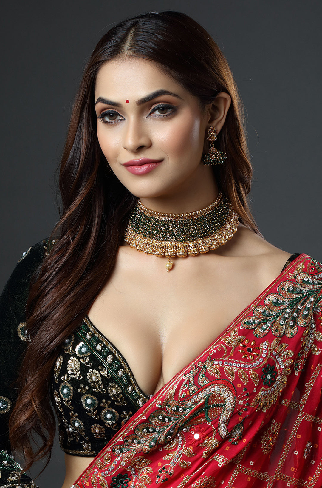 Bollywood Style Gold Finish South Indian Bridal Choker