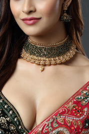 Bollywood Style Gold Finish South Indian Bridal Choker