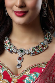 Traditional Multicolor Diamond Necklace