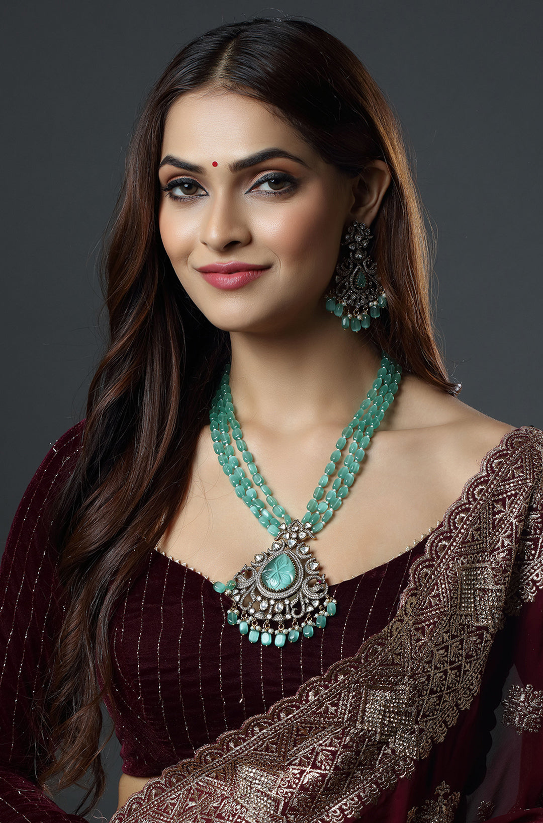 Victorian Bandai Mala Bollywood Celebrity Inspired Polki Kundan Necklace