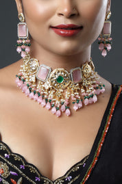 Pastel Royalty Kundan Ensemble Necklace