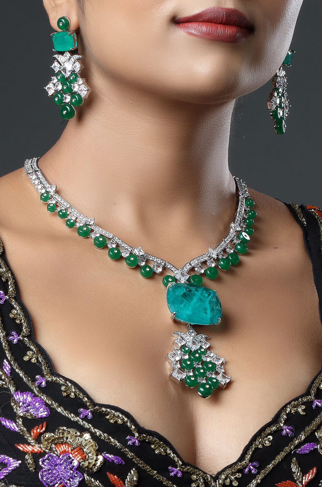 The Emerald Ice Cascade Necklace