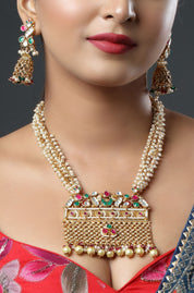 Antique Royal Rani Haar with Pearls Multistrand Long Necklace