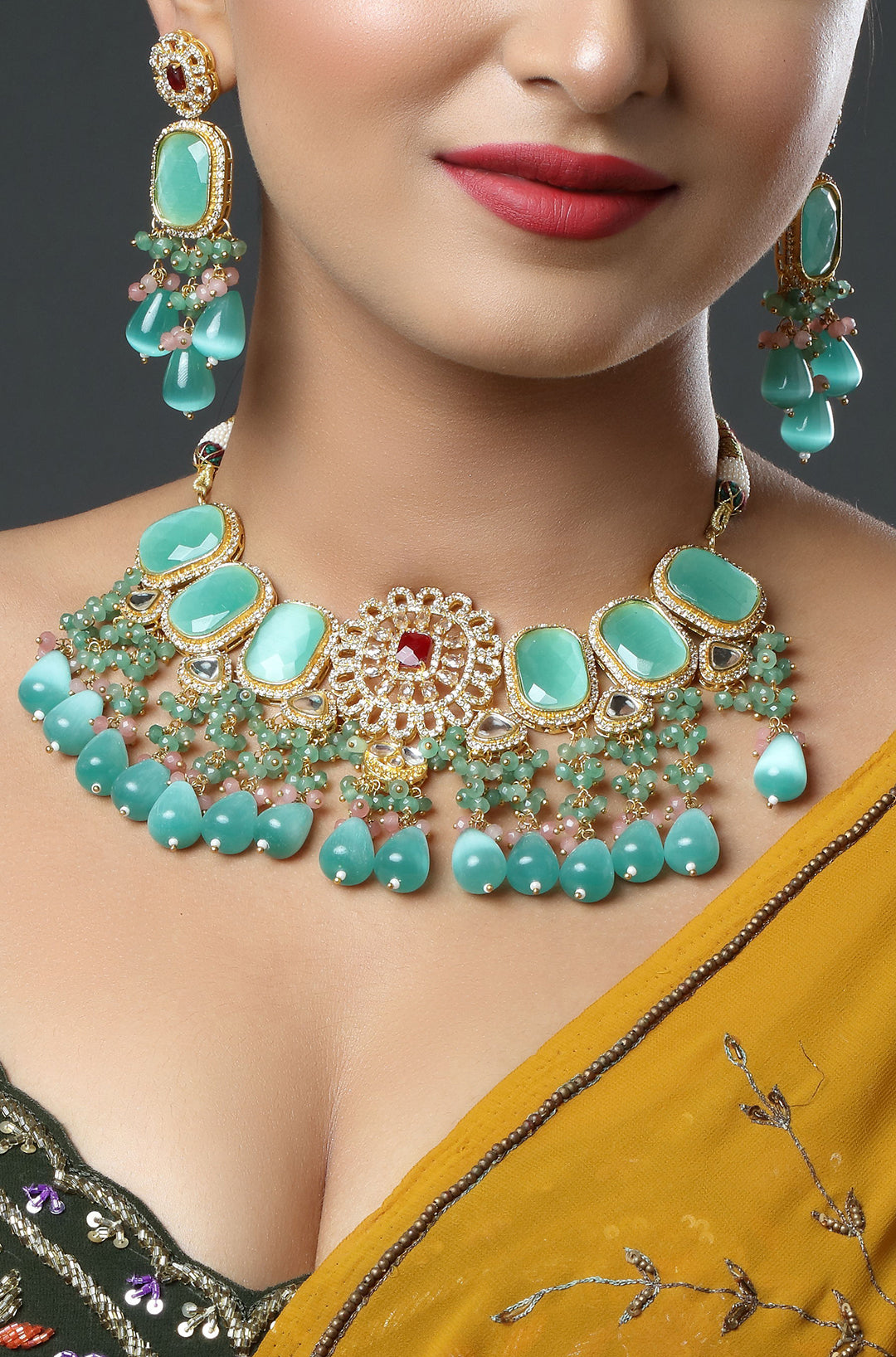 Teal Harmony Statement Necklace