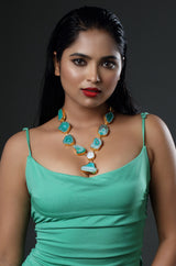 Turquoise Solar Agate Stone Necklace