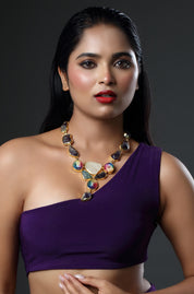 Fusion Uncut Druzy Stone Statement Necklace