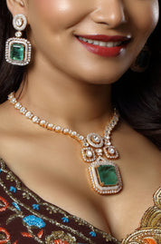 Emerald Green Moissanite Necklace