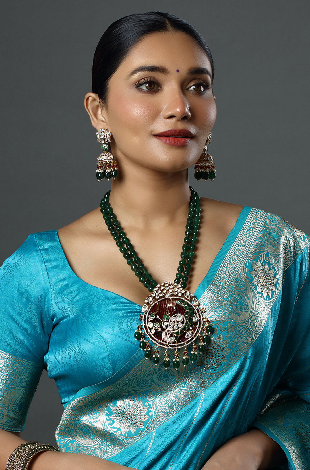Rhodium Plated Cubic Zirconia Studded Necklace