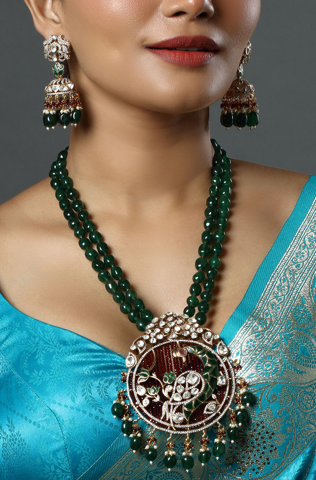 Rhodium Plated Cubic Zirconia Studded Necklace