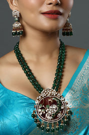 Rhodium Plated Cubic Zirconia Studded Necklace